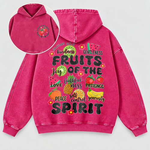 Fruits of the Spirit Washed Hoodie - Fruit Christian Hoodie