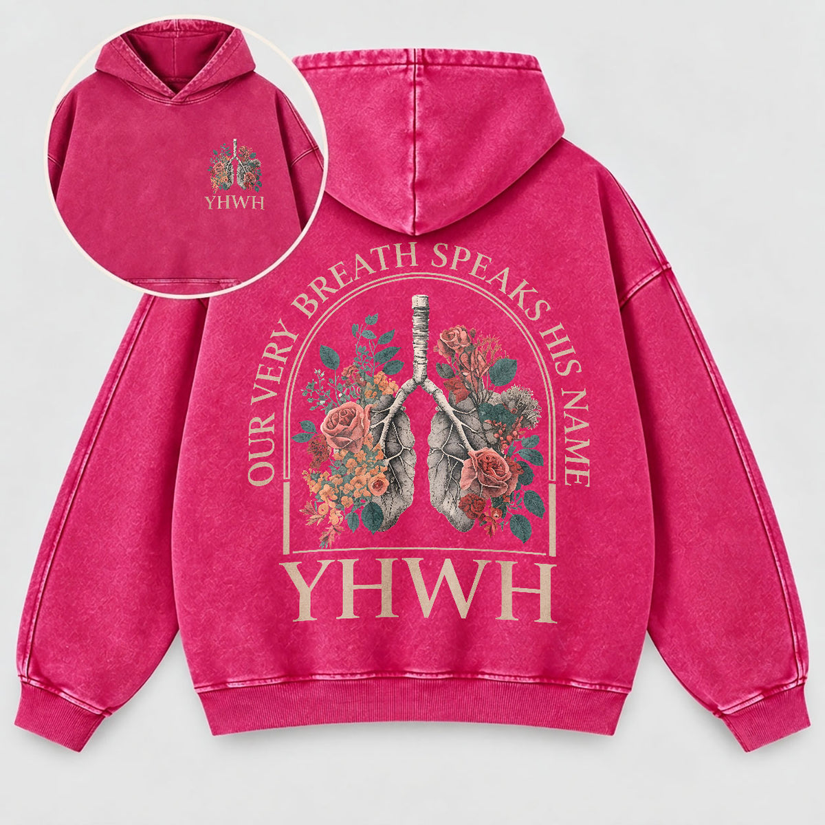 YHWH Our Very Breath Speaks His Name Washed Hoodie