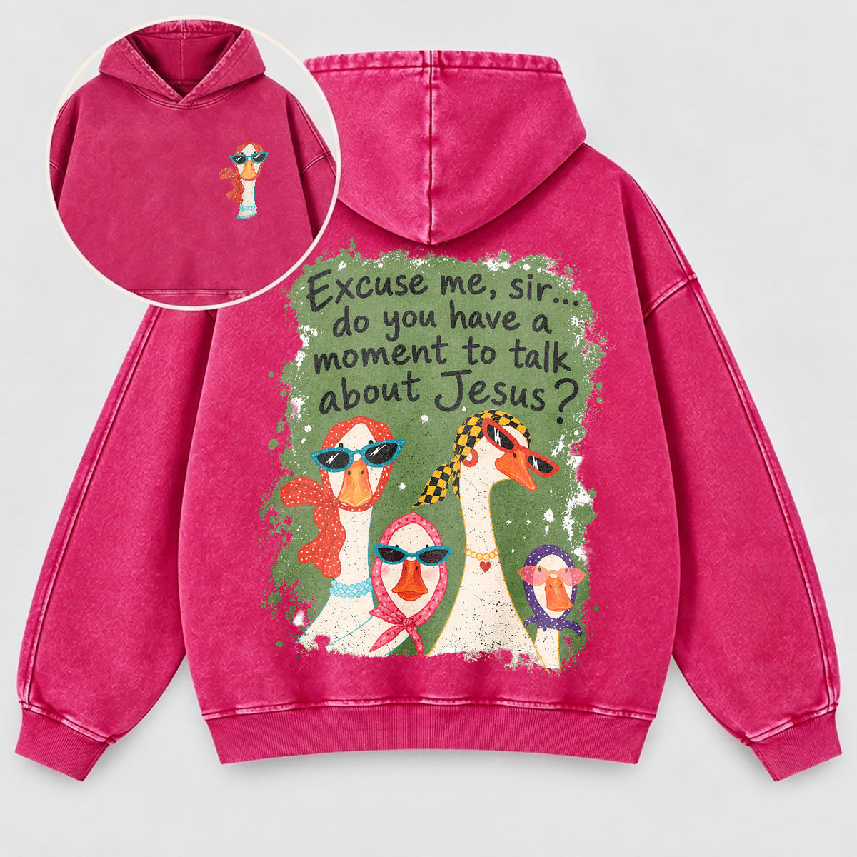Excuse Me Sir Washed Hoodie