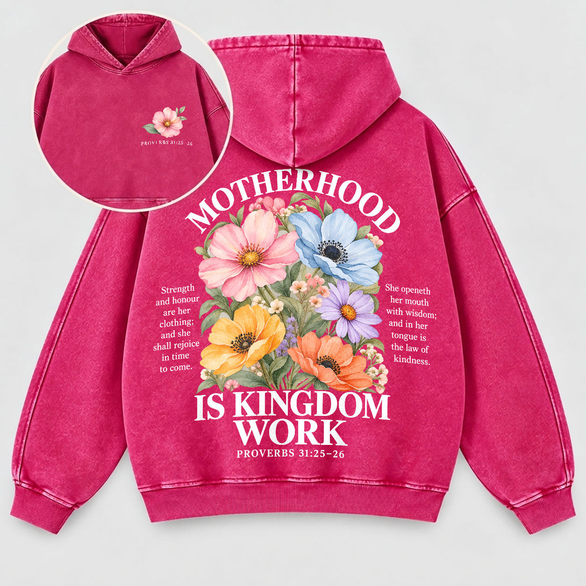 Motherhood Is Kingdom Work Washed Hoodie