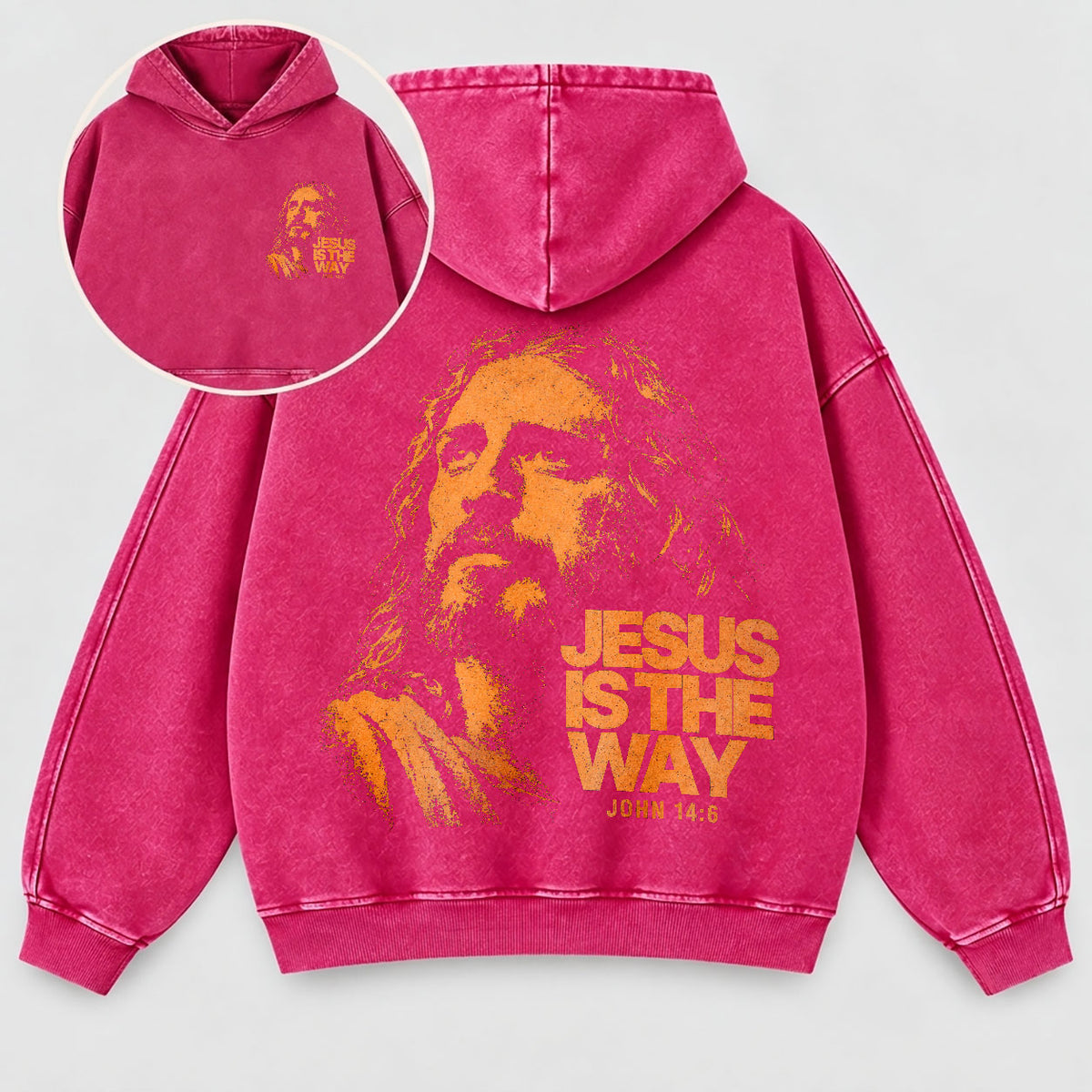 Jesus Is The Way Washed Hoodie