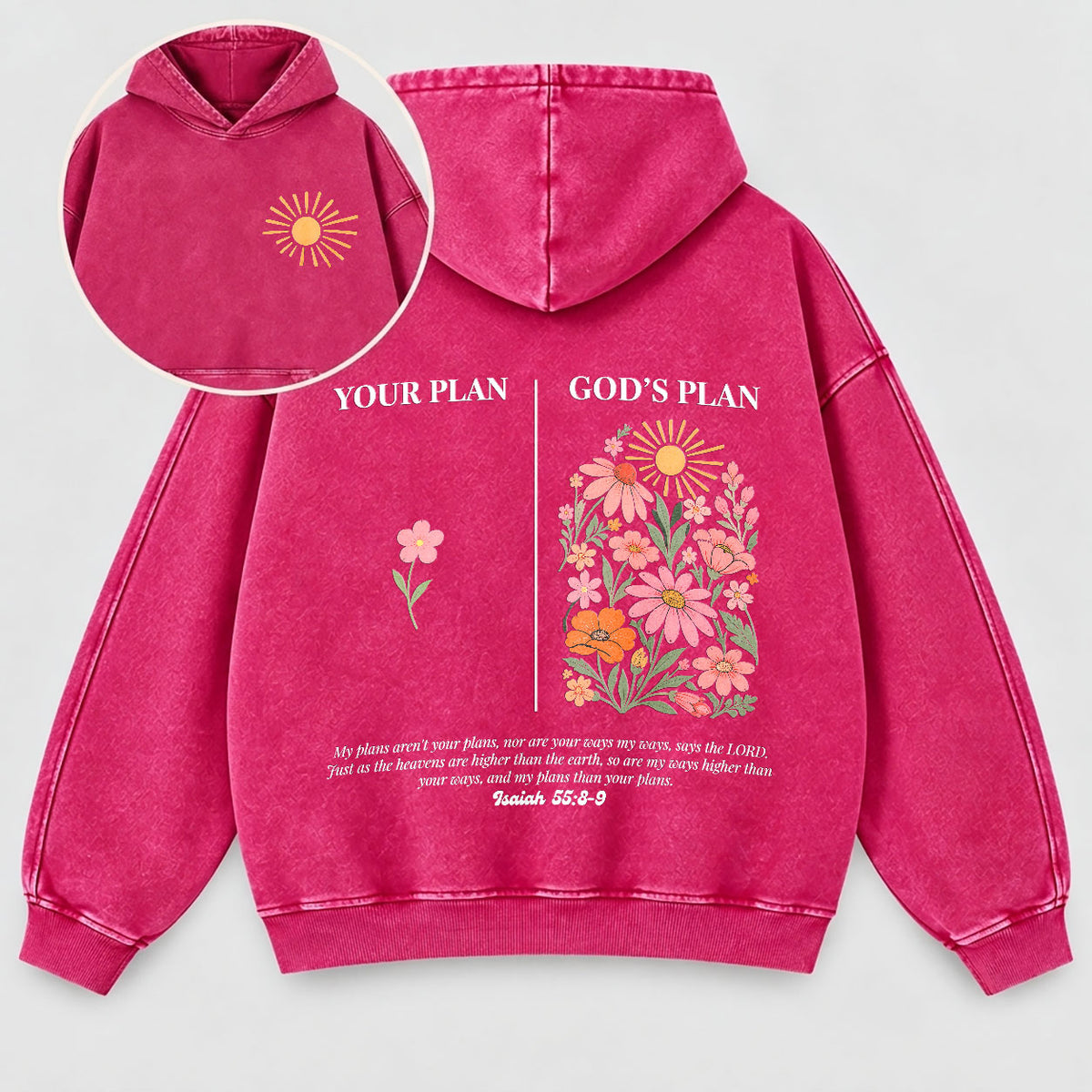 Your Plan God’s Plan Washed Hoodie – Wildflower Christian Hoodie