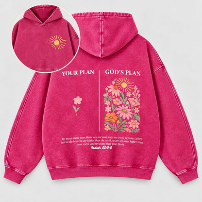 Your Plan God’s Plan Washed Hoodie – Wildflower Christian Hoodie