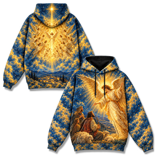 Angels We Have Heard on High Christian 3D Hoodie – Christmas Angel