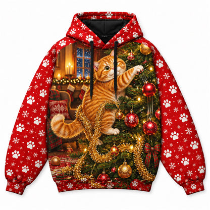 Naughty List But Jesus Still Loves Me Christian 3D Hoodie – Funny Cat