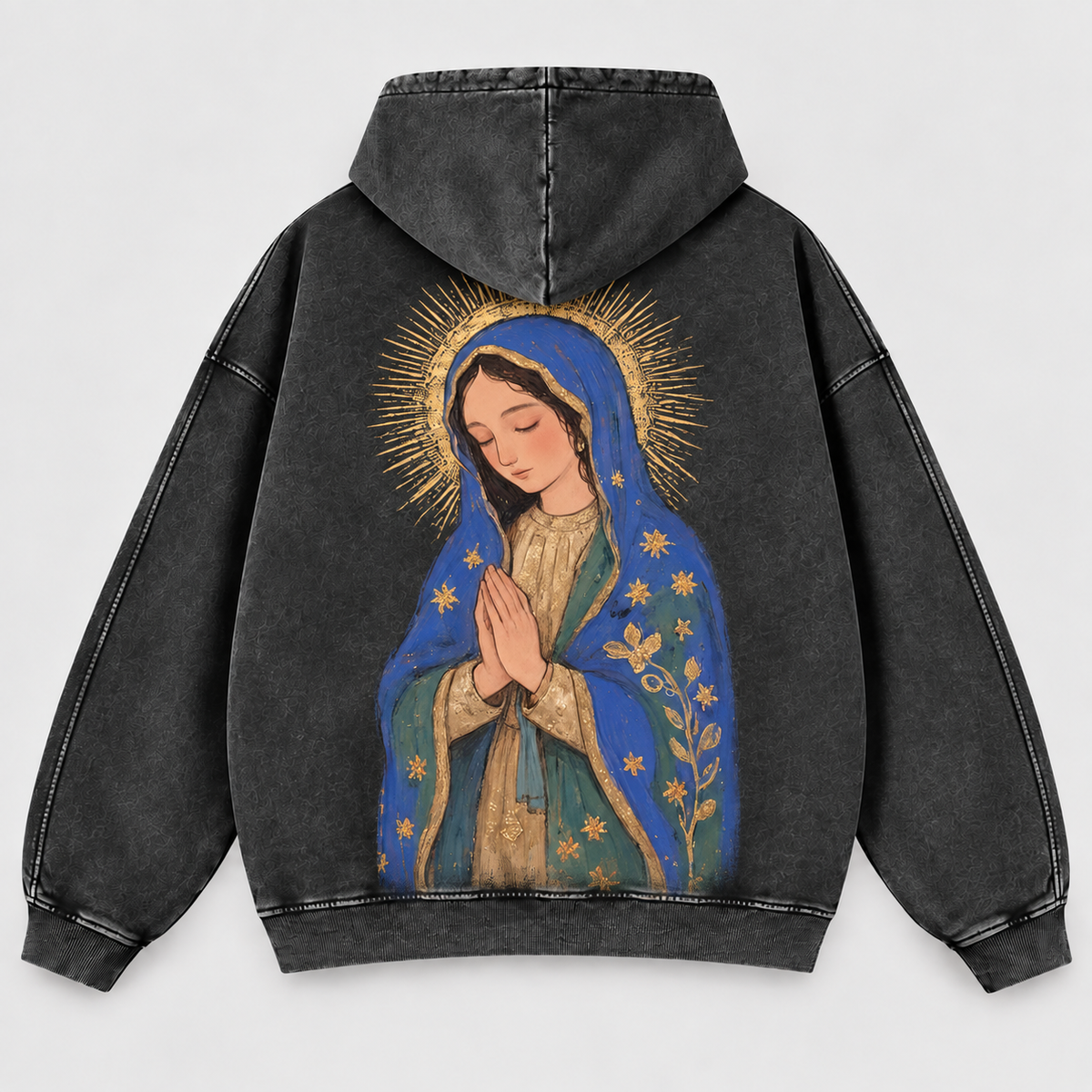 Our Lady of Guadalupe Washed Hoodie – Catholic Oversized