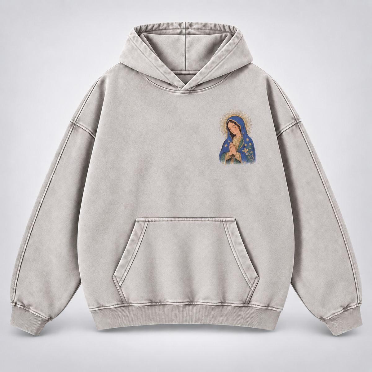 Our Lady of Guadalupe Washed Hoodie – Catholic Oversized