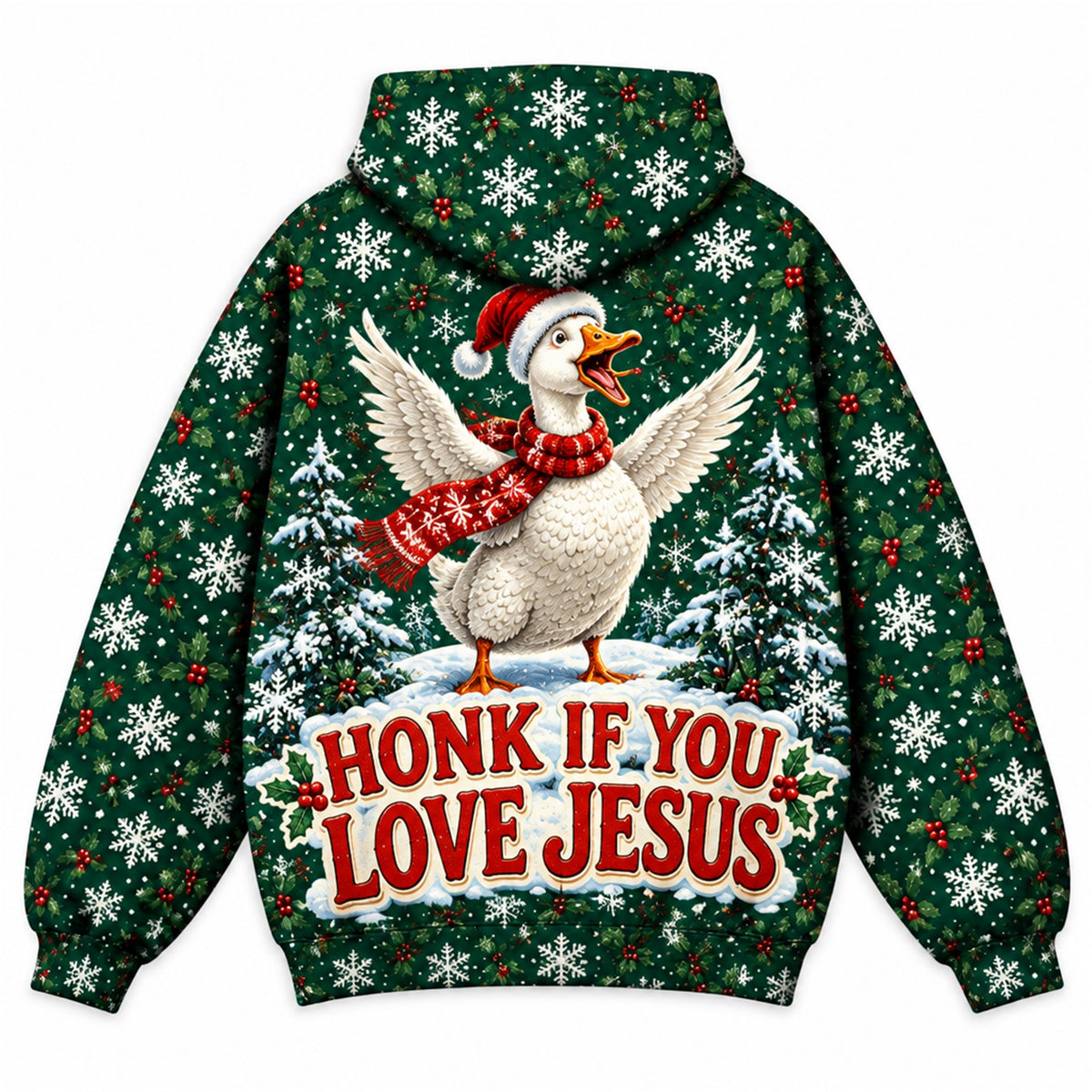 Honk If You Love Jesus Christian 3D Hoodie – Funny Christmas Goose