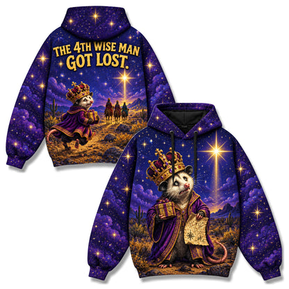 The 4th Wise Man Got Lost Christian 3D Hoodie – Funny Opossum