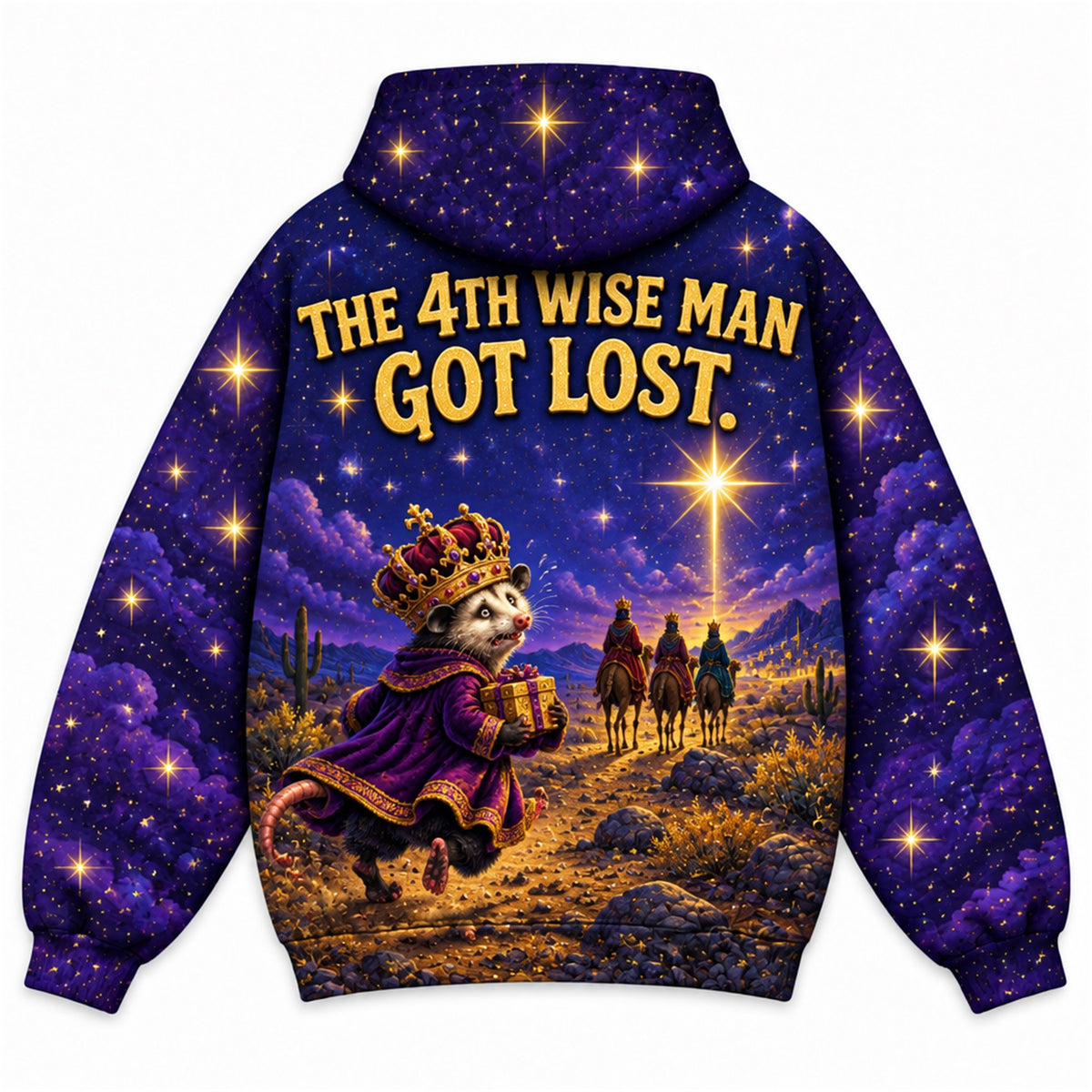The 4th Wise Man Got Lost Christian 3D Hoodie – Funny Opossum