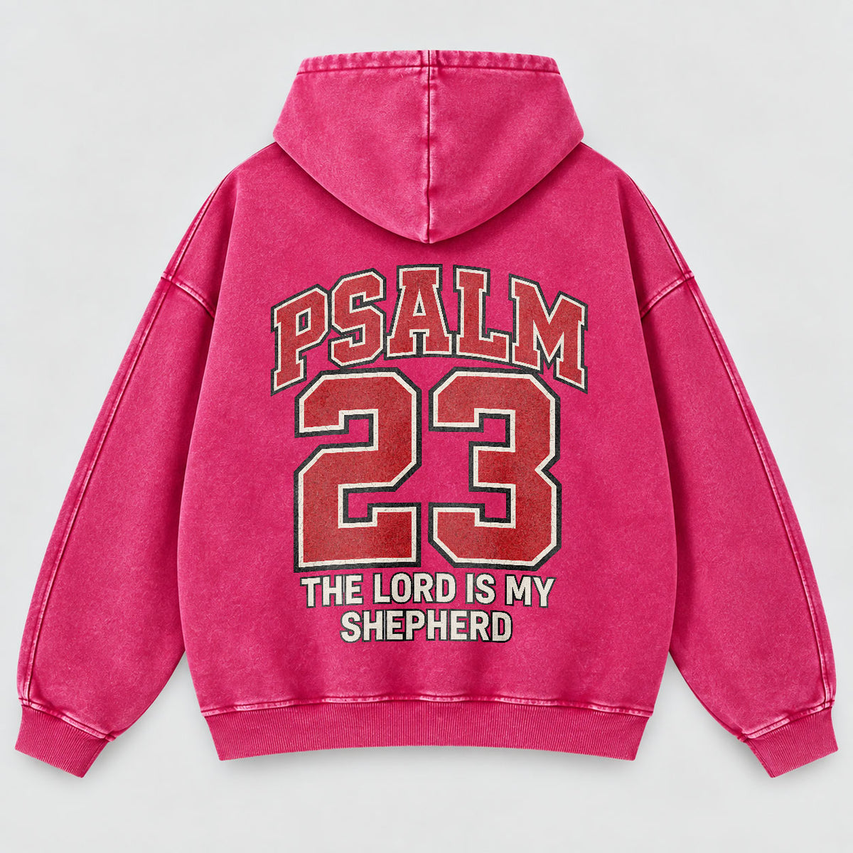 Psalm 23 Washed Hoodie – The Lord Is My Shepherd Varsity Christian Hoodie
