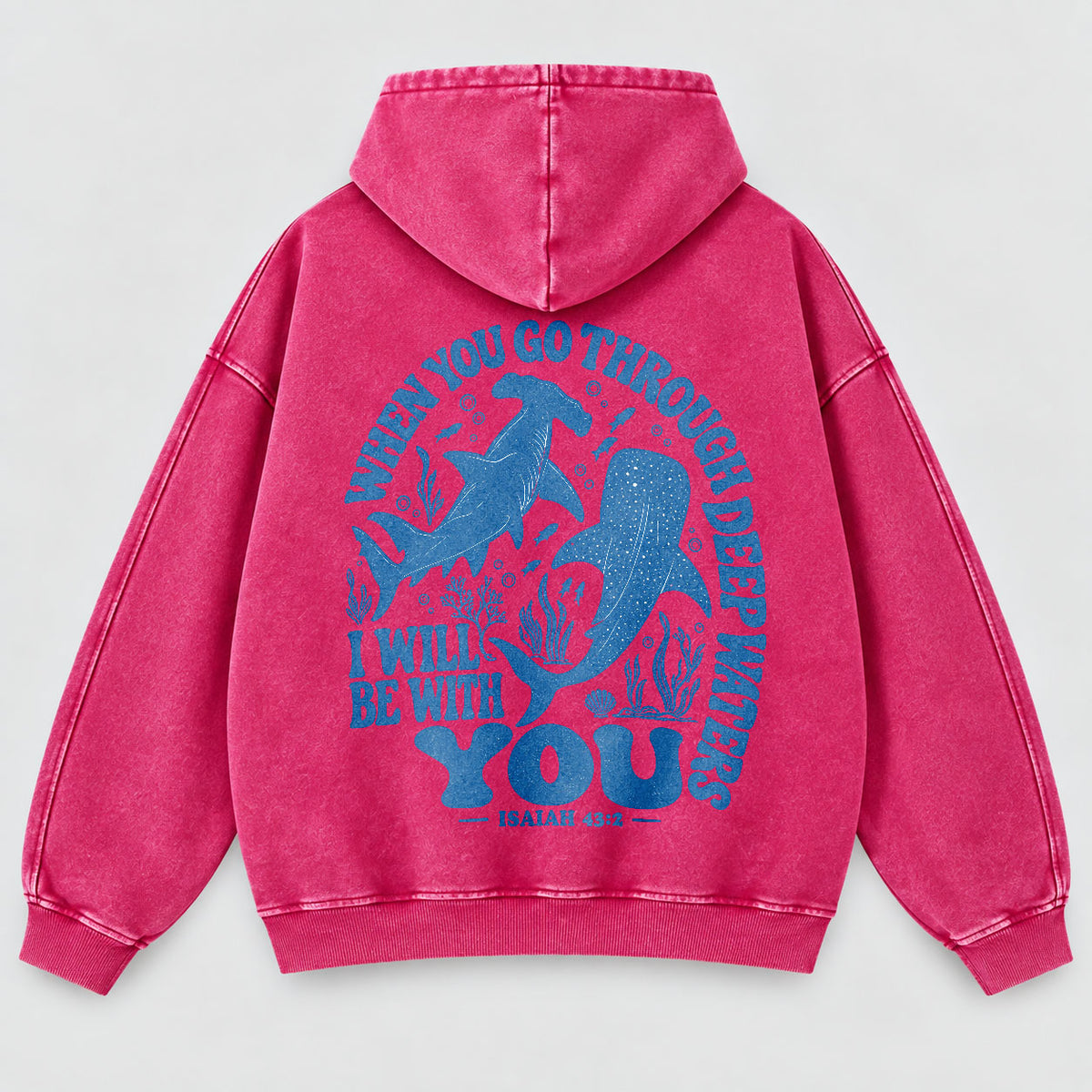 When You Go Through Deep Waters Washed Hoodie