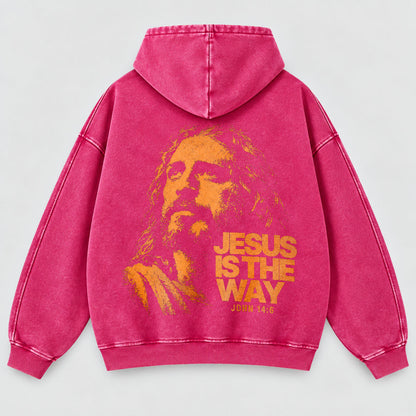 Jesus Is The Way Washed Hoodie