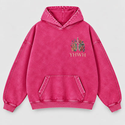 YHWH Our Very Breath Speaks His Name Washed Hoodie