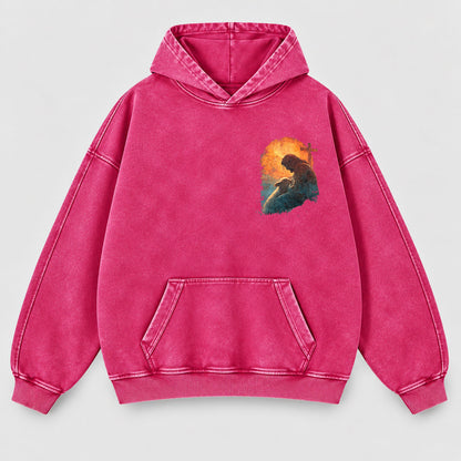 Jesus Good Shepherd Washed Hoodie – Lamb & Cross Christian Hoodie