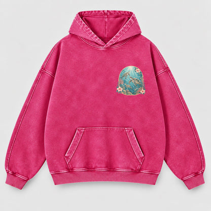When You Go Through Deep Waters Washed Hoodie – Sea Turtle Isaiah 43:2