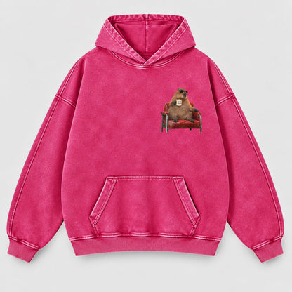 Take It Up With Jesus Hoodie – Funny Capybara Christian Washed Hoodie